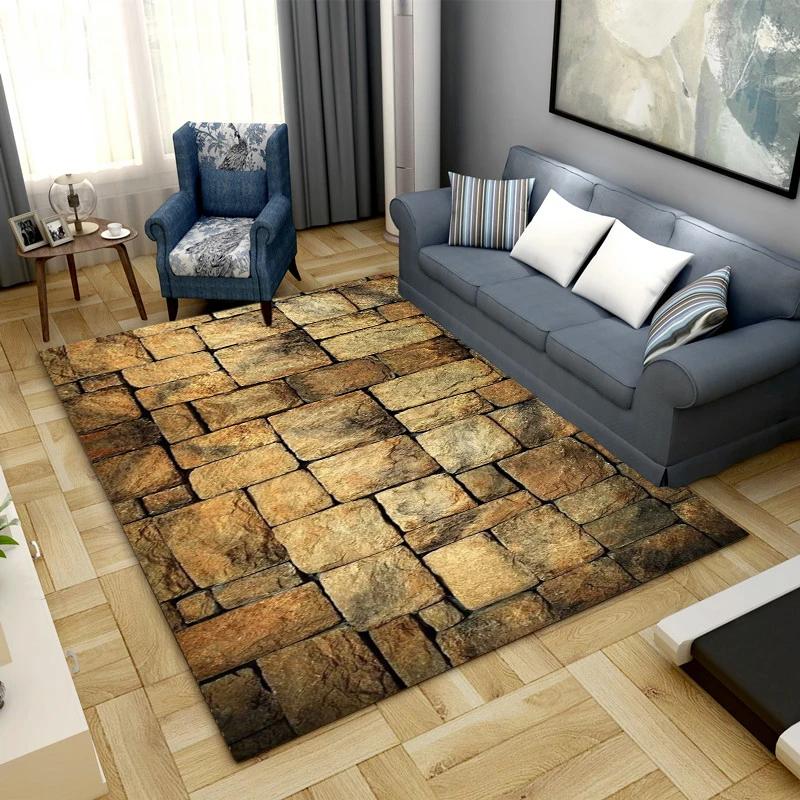 3D Cobblestone Pattern Carpet Bedroom Rug Alfombra Kids Area Rugs for Home Living Room Bedroom Decoration