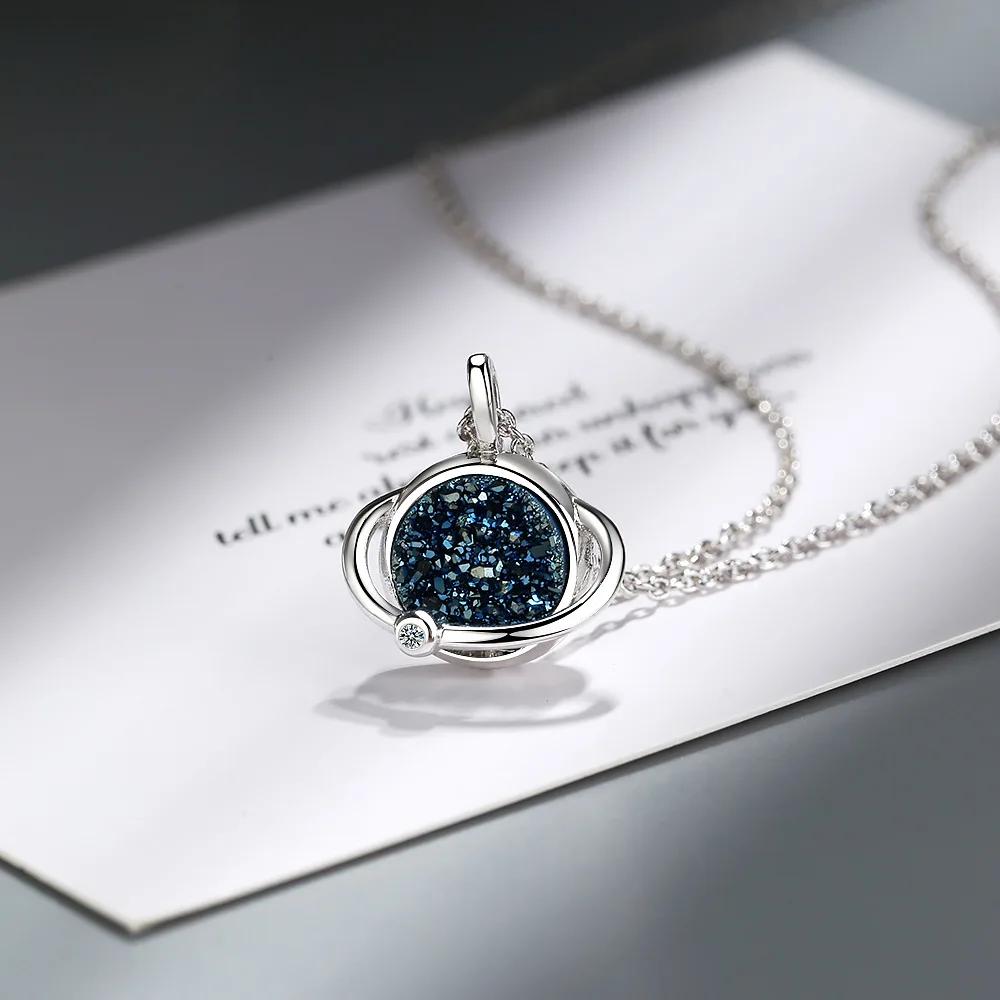 Blue Planet Women's Pendant Clavicle Chain Light Luxury Gift Jewelry Accessories Necklace (40 Cm + 3.5 Cm)