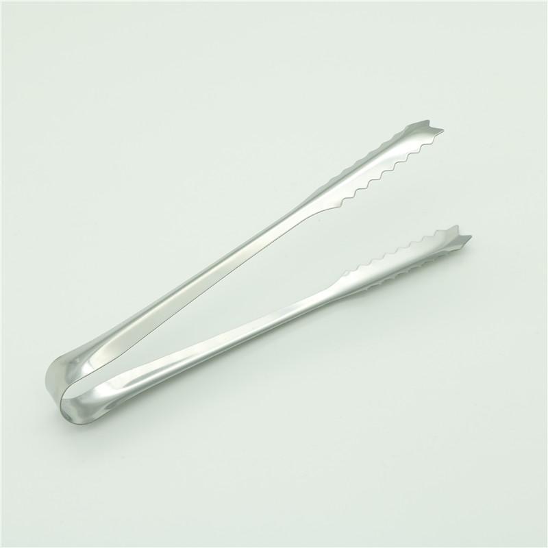 Rustfritt stål Grill Bbq Clip Brød Mat Isklemme Ice Tong Tool Bar Kjøkken
