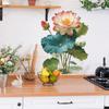 Watercolor Realistic Lotus Leaf and Flower Bathroom Wall Sticker Self-Adhesive Waterproof Home Decoration