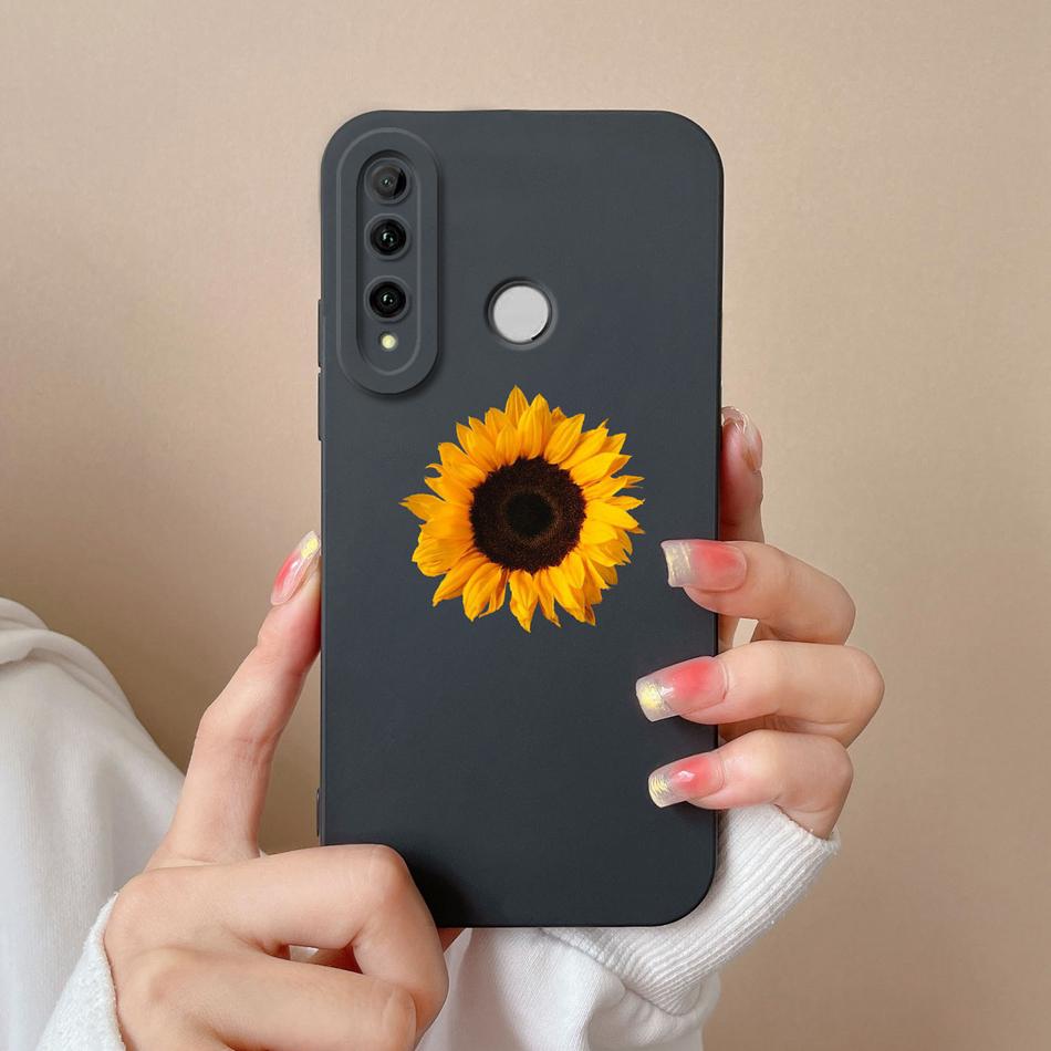 

Case For Honor 10i Beauty Flower Liquid Silicone Camera Protection Shockproof Phone Back Cover Model HRY-LX1T Bumper For Woman Honor 10i
