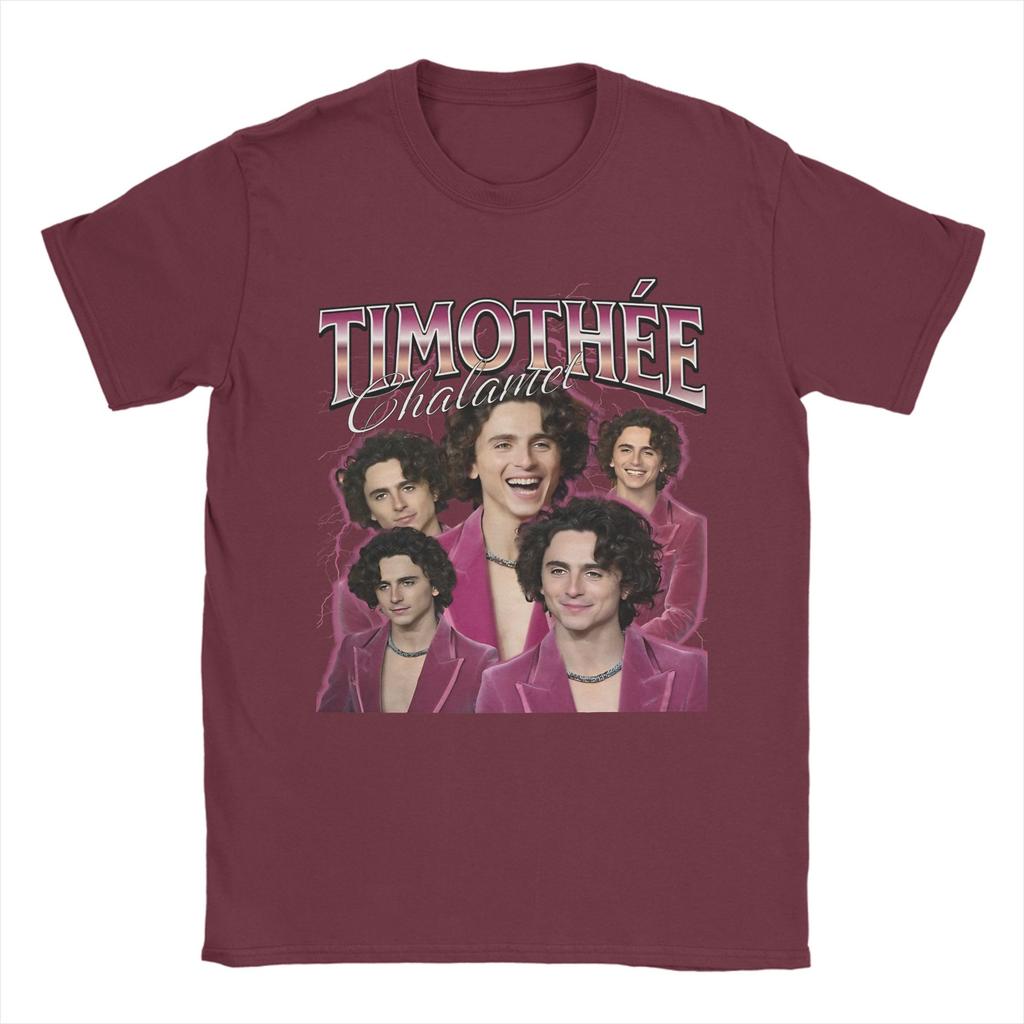 Timothee Chalamet American Actor Cotton TShirt For Mens Summer Classic TShirts ONeck Hippie Tees Oversized Pattern Clothes