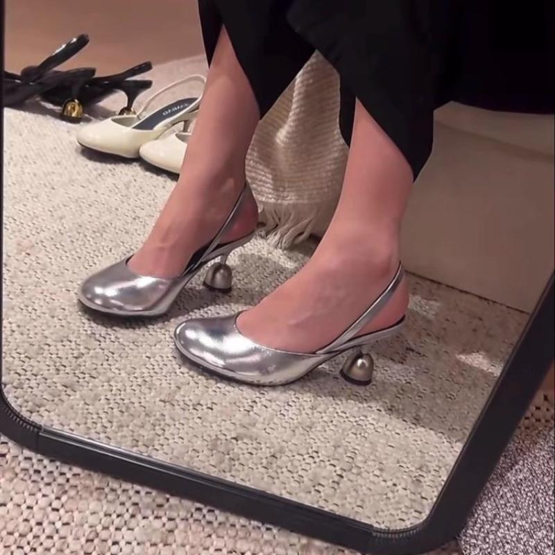 

Fashion Women s Heeled Sandals Elegant Designer Mules Shoes Fashion Slippers 2025 Summer Party Pumps Flip Flops Dress Sandalias De Mujer 35 серебряный