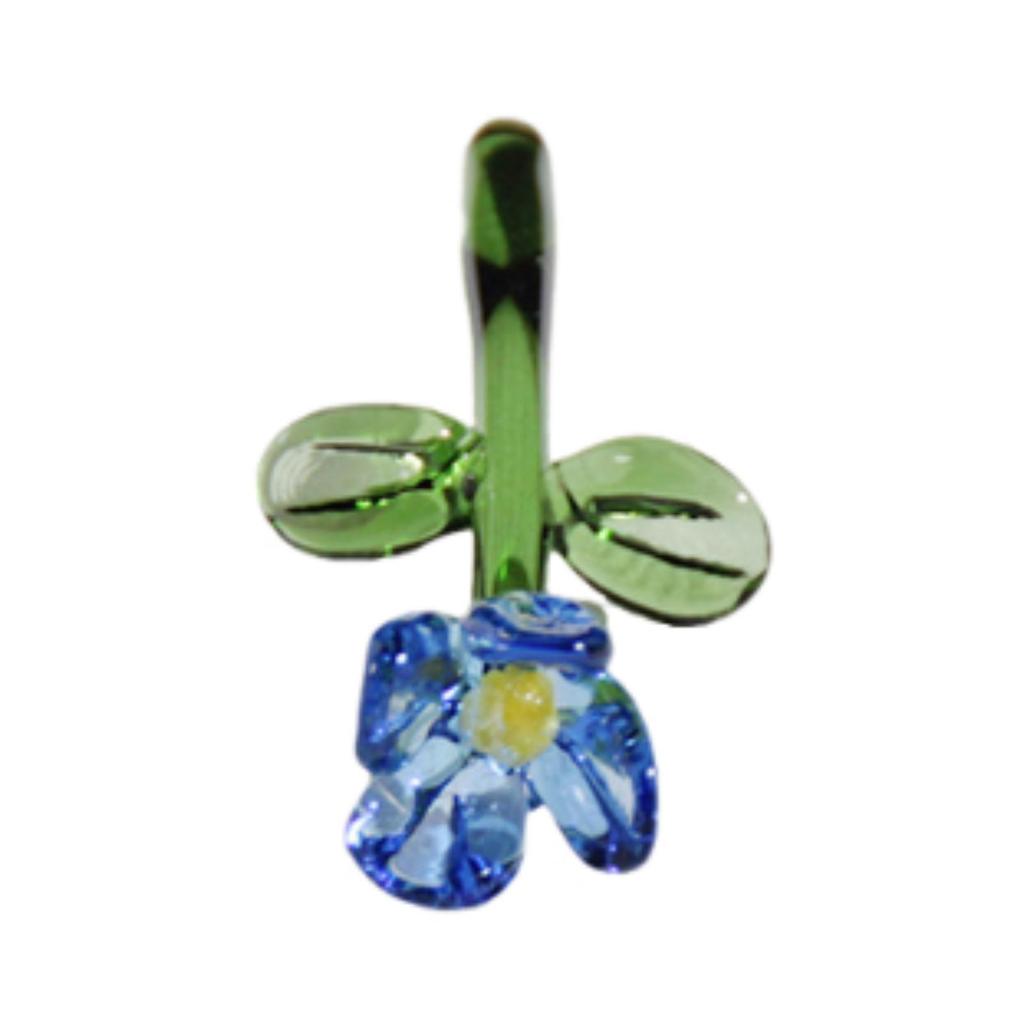 Mini Glass Flower Floral Figurine Gifts Artificial Flower for Spring Desktop