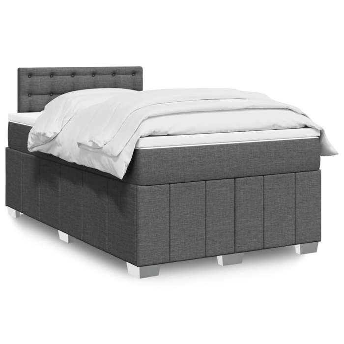 VidaXL Sommier à lattes de lit avec matelas Gris foncé 120x200cm Tissu 3287050