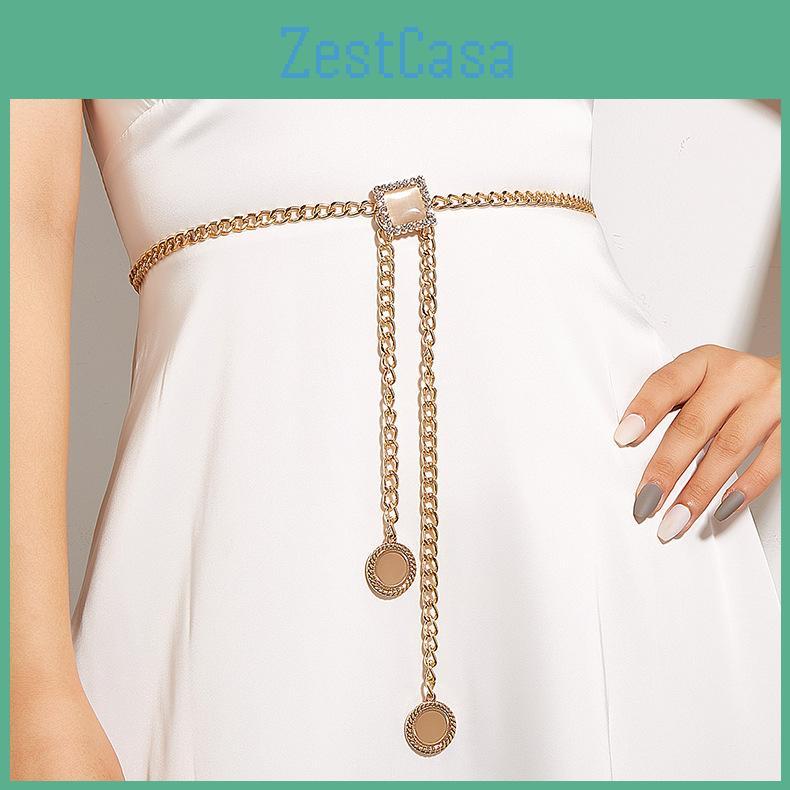 Fashion Pink Simulation Gemstone Decoration Women Casual Waist Chain Daily For