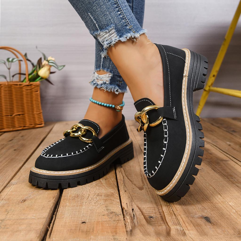 Plus Size Shoes for Women 36-43 Spring Autumn Fashion Women Slip on Platform Wedge Round Toe Non-slip Flats Zapatos De Mujer