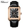 Douyin Trendy Square Quarzuhr mit Lederarmband – Marke Morning Dawn für Herren