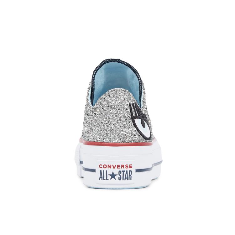 Chuck Taylor All Star Chiara Ferragni x Chuck Taylor All Star Wmns Converse Lift Ox 'Silver Red' Women's 563833C