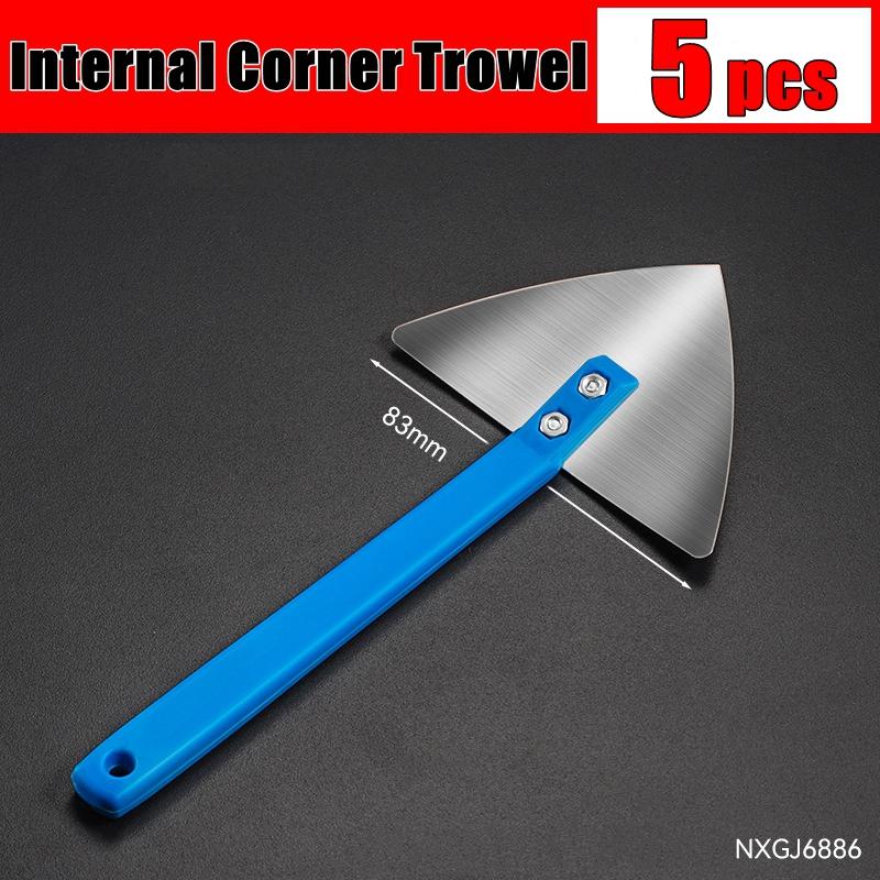 Stainless Steel Spatula Sealing Tools Corner Trowel Plastic Handle Trowel Painting Putty Internal External Corner Putty Scraper