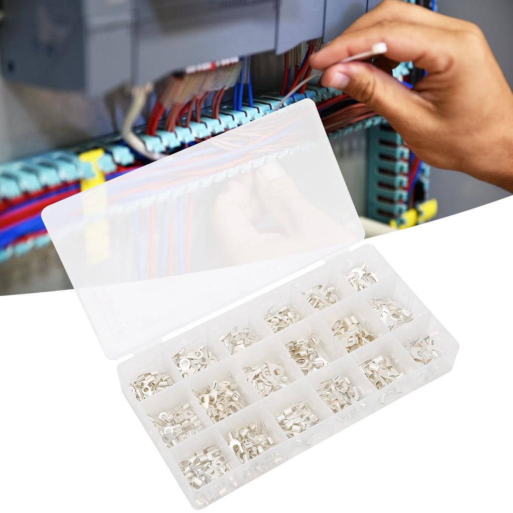 420Pcs Wire Lugs  Terminals Set Cold Crimping Electrical Cable Connector Boxed