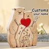 Personalized Wooden Art Bear Puzzle for Families Free Customization Name Family Anniversary Holiday Warm Gift Home Decoration