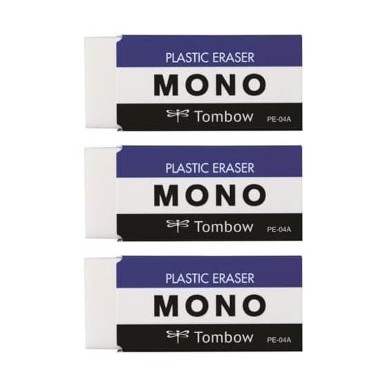 Ластик Tombow Pencil MONO PE04 Для учеников начальной школы (Стандартный размер, идеально подходит для младших классов) 3 шт. JCA-311