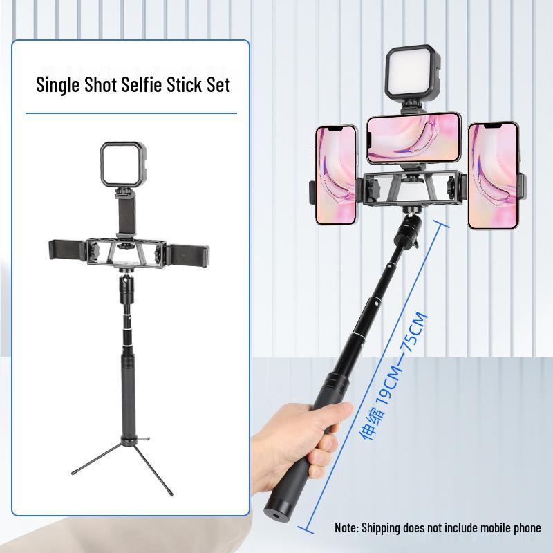 4S Auto Show & Outdoor Photography Tripod: Dual Phone Stand for Live Streaming and Desktop Shooting