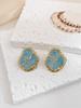 Stainless Steel Enamel Drop Earrings Studs for Women  Fashion Exquisite Temperament Earrings Womens Spring Jewelry Gifts