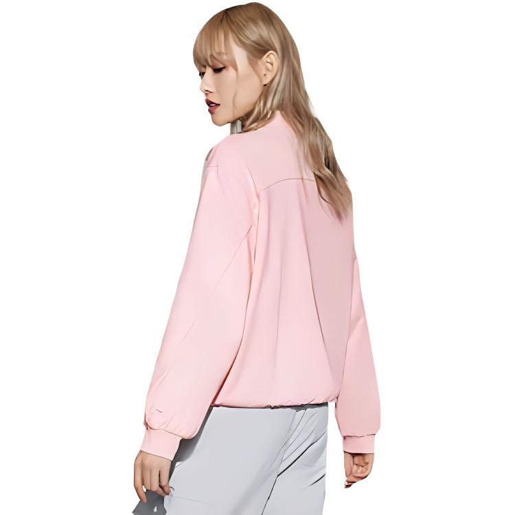 Li Ning X Disney Sweatshirts Women's Rose Pink Crew Neck Moderate Regular AWDR330-8