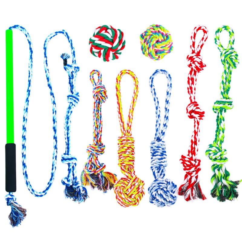Interactive Dog Rope Toy With Knots Teething Relief Mental Stimulation - Small 40cm Medium 60cm Large 80cm Rabbit Fur