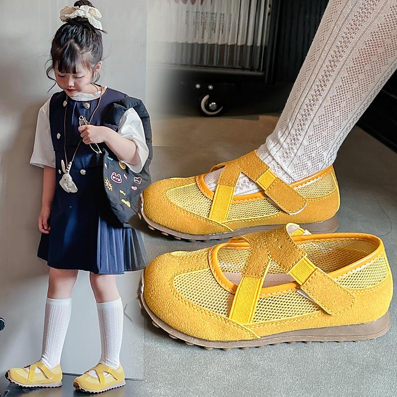 Kids Casual Shoes Mesh Breathable Soild Color Girls Tennis Shoes Hook&loop 2025 New Children Sports Shoes Non-slip Soft Sole