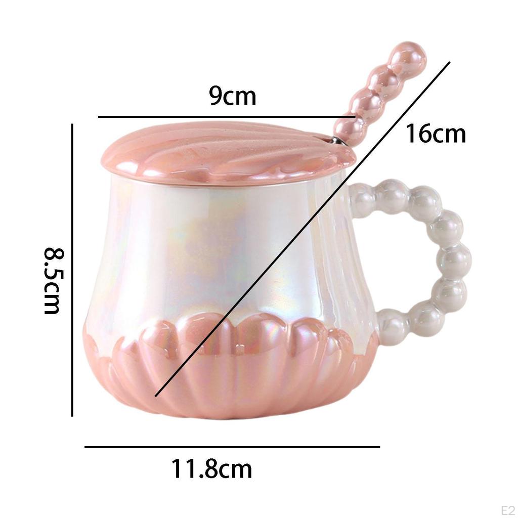 Seashell Ceramic Tea Cup Set with Cover