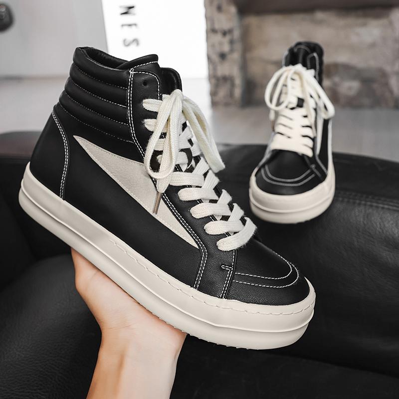 Men's High Top Shoes Korean Version Street Style Fashionable and Versatile Men's Outdoor Travel Shoes