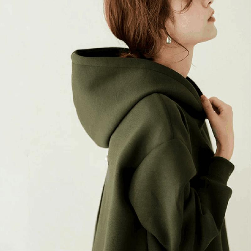 Women's Hooded Sweatshirt Simple Beaded Solid Color Loose Top