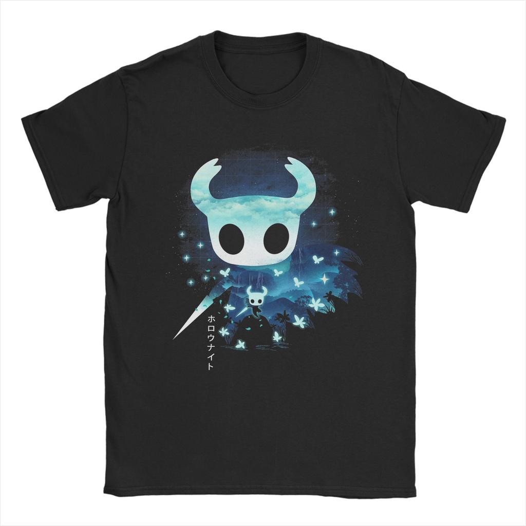 Herren T-Shirt Hollow Knight Silksong Lustiges Baumwoll-T-Shirt Kurzarm T-Shirts Rundhals Kleidung Grafikdruck