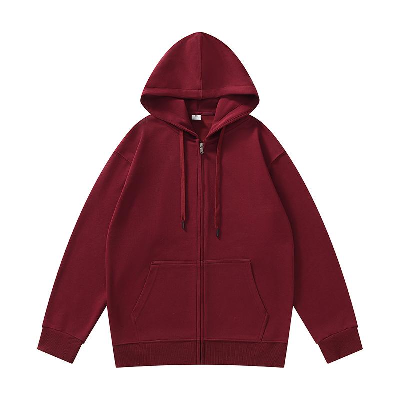 Podzimní pánský jednobarevný ležérní kardiganový svetr s kapucí Pánská jednobarevná svetr-bunda