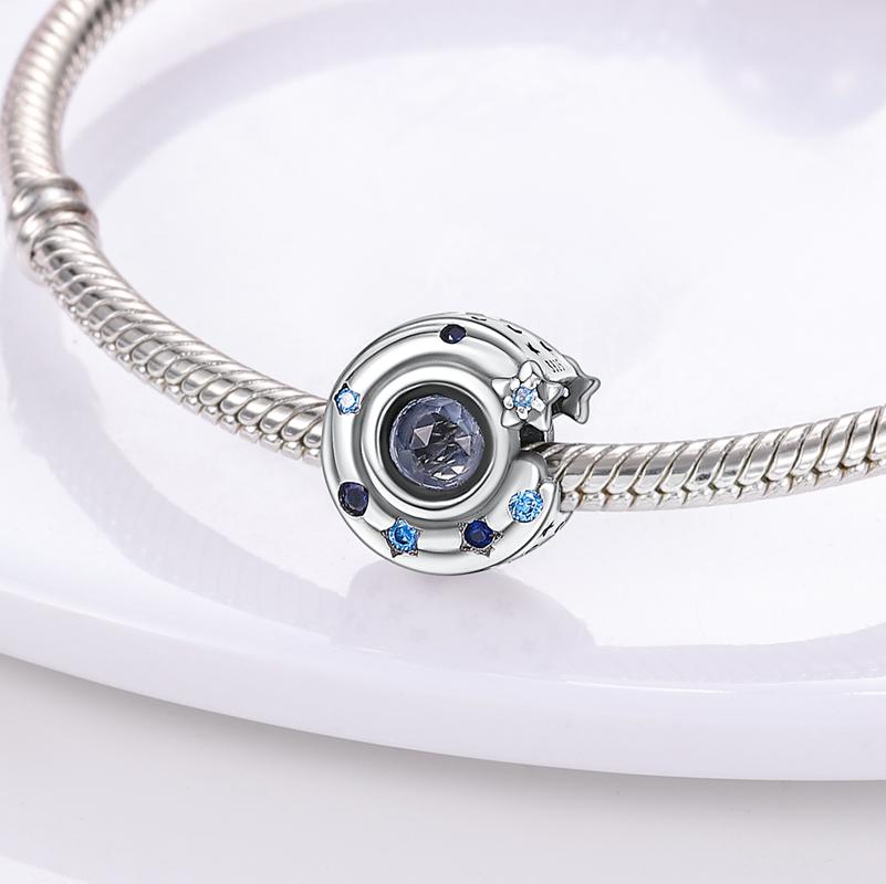 Charms Copper Mysterious Starry Sky Blue Star Beads Fit Charms Plata Original Bracelet Beads Women Jewellery Making Diy