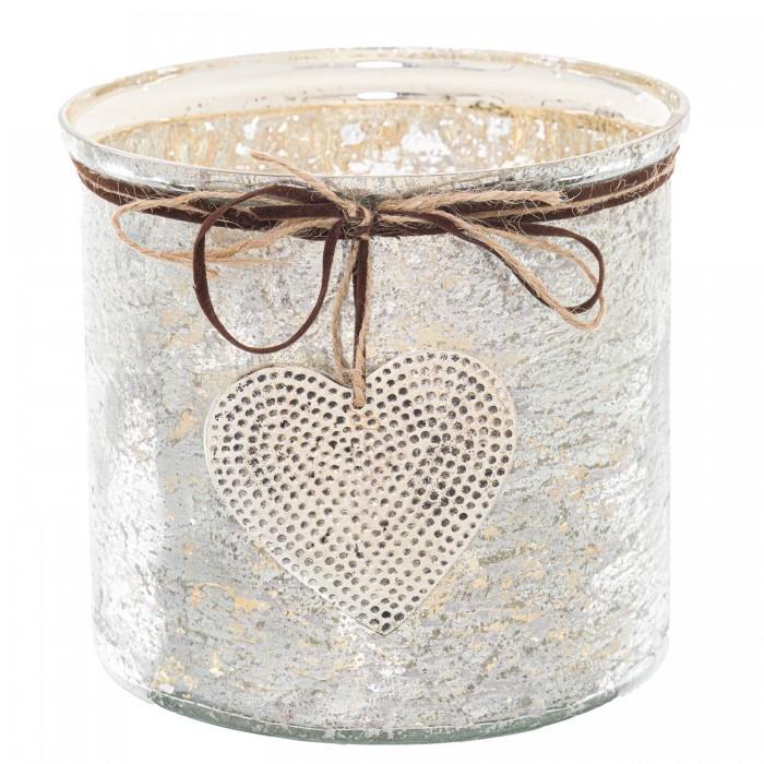Hill Interiors Hammered Heart Charm Candle Holder