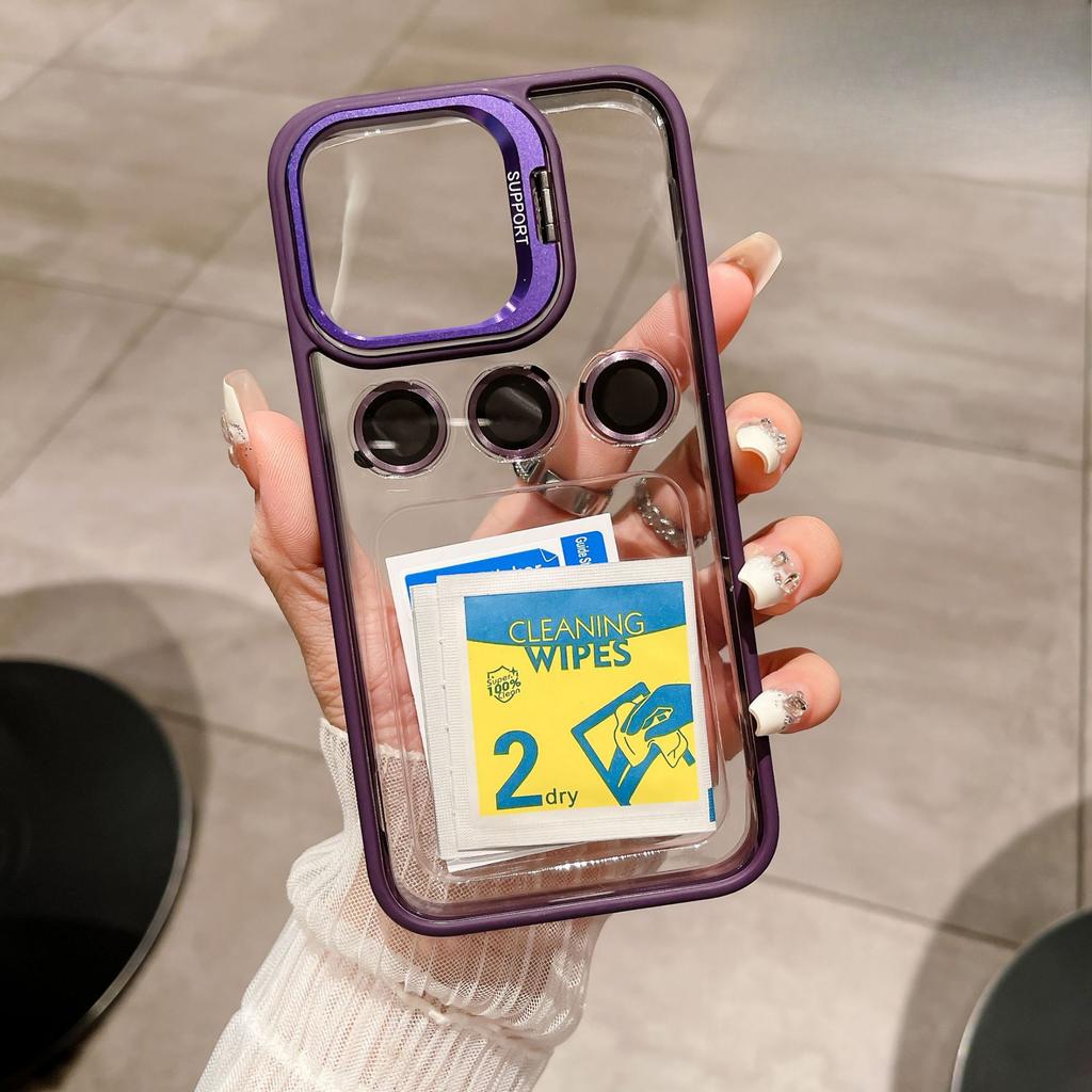 Applicable To IPhone15 Promax Mobile Phone Case Anti-fall Lens Film Apple 16 Protective Case 14 Invisible Bracket