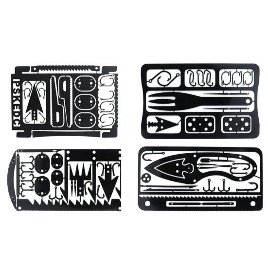 Fishing Hook Card Creative Multifunctional Stainless Steel Camping Survival Tool Card for Camping