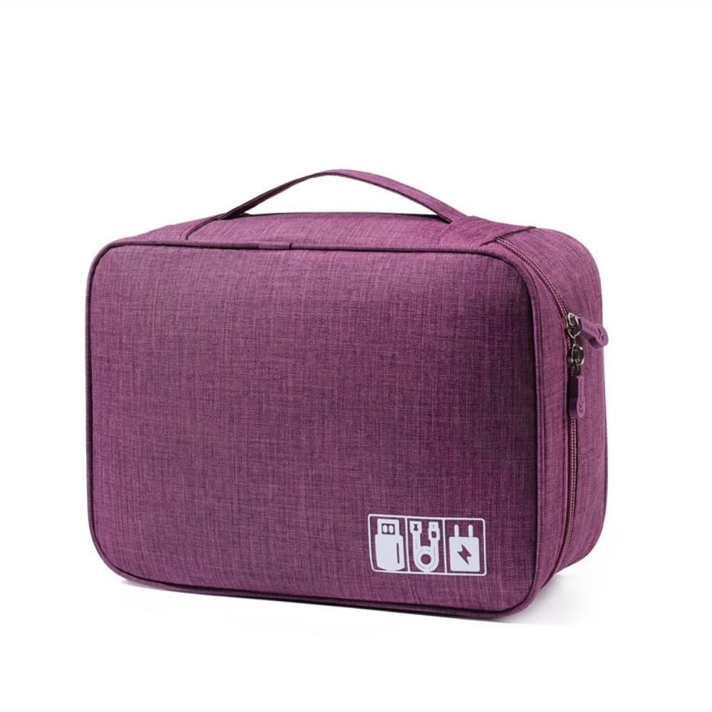 1 Pc Large-capacity Storage Bag, Multi-functional Waterproof Data Cable, Headphone Bag, Partitioned Cosmetic Bag, Convenient Tra
