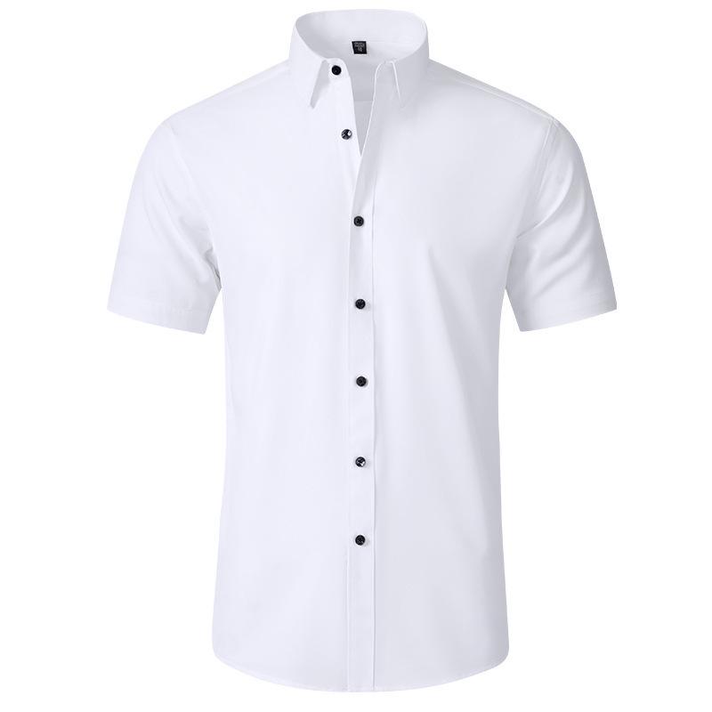 Korean Style Men's Slim Fit Solid Color Business Shirt