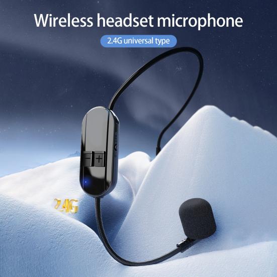 Headset Microphone 2.4G Wireless Technology Intelligent Noise Reduction Reverb Sound Effect Head Mounted Fast Pairing Loudspeaker Conference Supply