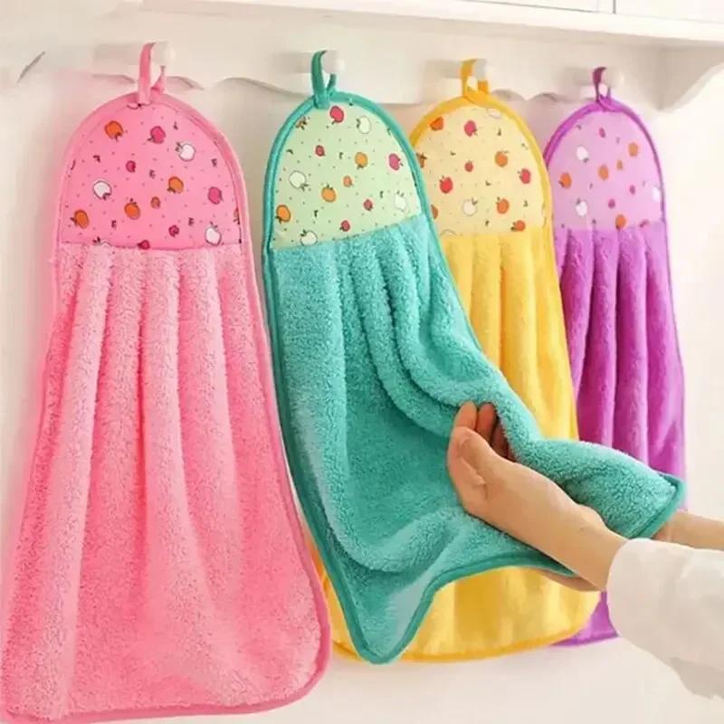 

Home Towel Bath Towels Coral For Home & Garden Fleece Strong Water Absorption Kitchen Sauna Stick Oil Cleaning Cloth Napkin Hand 2pcs