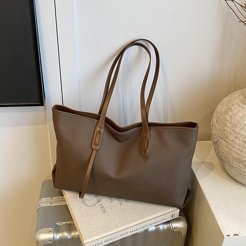 Trend Large-capacity Pu Bag Women's 2025 New Versatile Fashion Shoulder Tote Bag College Student Commuter Bag