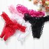 Women Sexy Thongs Briefs Open Crotch G-string Floral Lace Panties Underwear