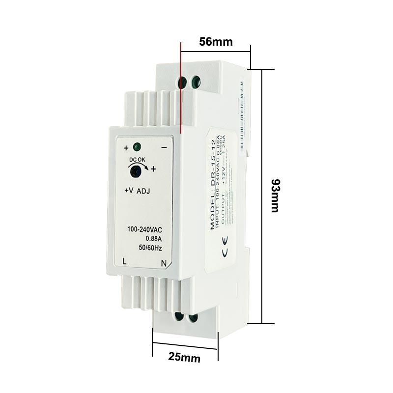 DC 12V 24V Switching Power Supply Rail Type Small Volume DR-15-0.63A 1.25A 5V 15V Transformer 15w