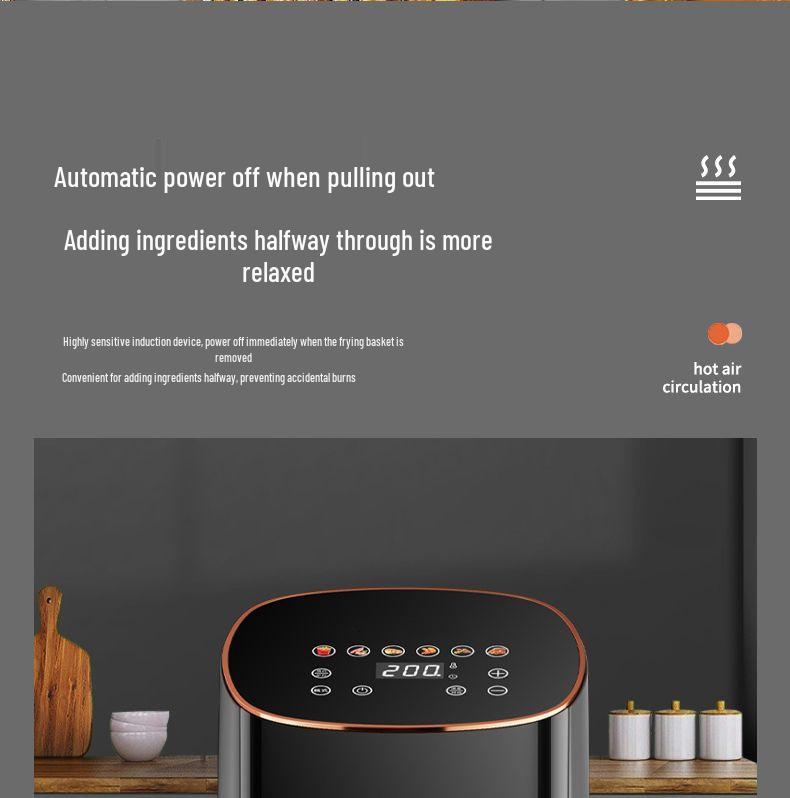 Rongsheng Touchscreen Smart Heißluftfritteuse: Großes Fassungsvermögen, Multifunktional, Vollautomatisch, Kein Wenden erforderlich