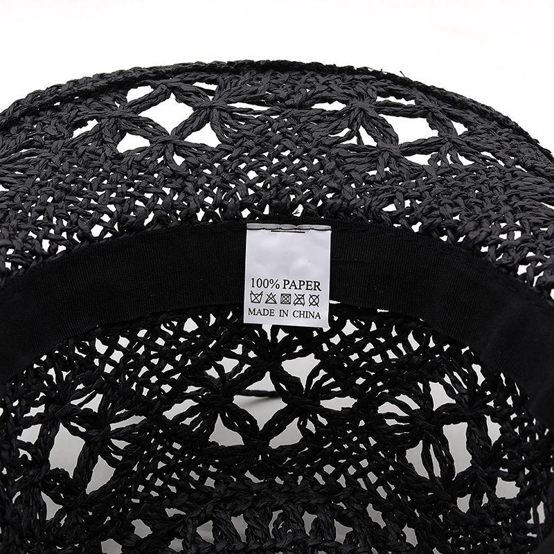 Summer Hollowed Out Denim Hat, Hand Woven, Breathable, Cool, Upturned Edge Jazz Top Hat