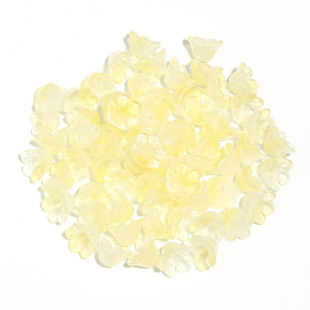 50pcs/lot Lily of The Valley Flower Shape Glass Beads Colorful Lampwork Beads For DIY Crafts Jewelry Making Accessories