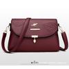 New soft leather texture large capacity single shoulder oblique span women's bag versatile fashion embossed leaf small square bag