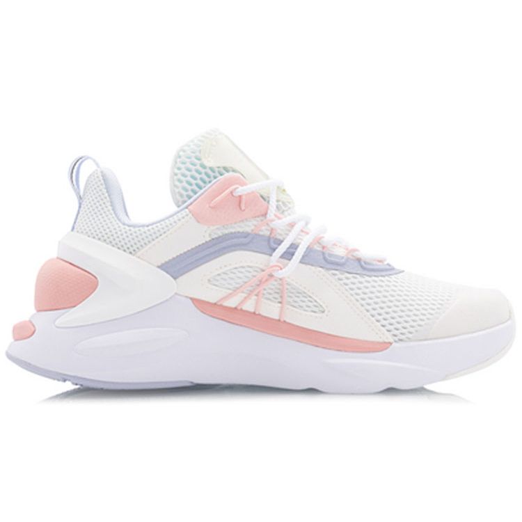 Li Ning Xinhua Shock Absorbing Non-Slip Wear-Resistant Low-Top Sports Casual Shoes Women sneakers White Pink AGLQ058-2