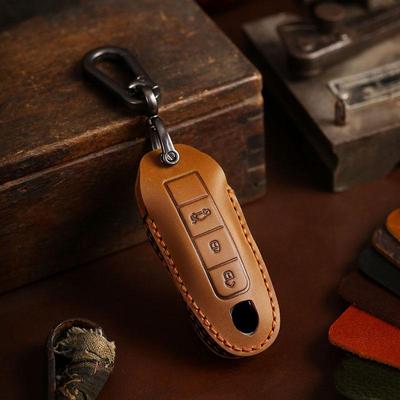 HALLMO Luxury Leather Car Key Case for Porsche Macan
