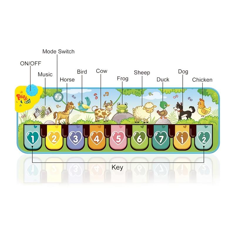 

Kids Piano Mat 110cm, Animal Sounds, Dual Mode Music Toy, Artistic Motor Skill Toy,Foldable Toddler Learning Mat