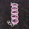 Facettiertes rosa Kunzit-Armband, handgefertigter Schmuck, 925er Sterlingsilber-Armband, Original-Edelstein-Schmuck, verstellbares Kettenarmband, Geschenk für Mama