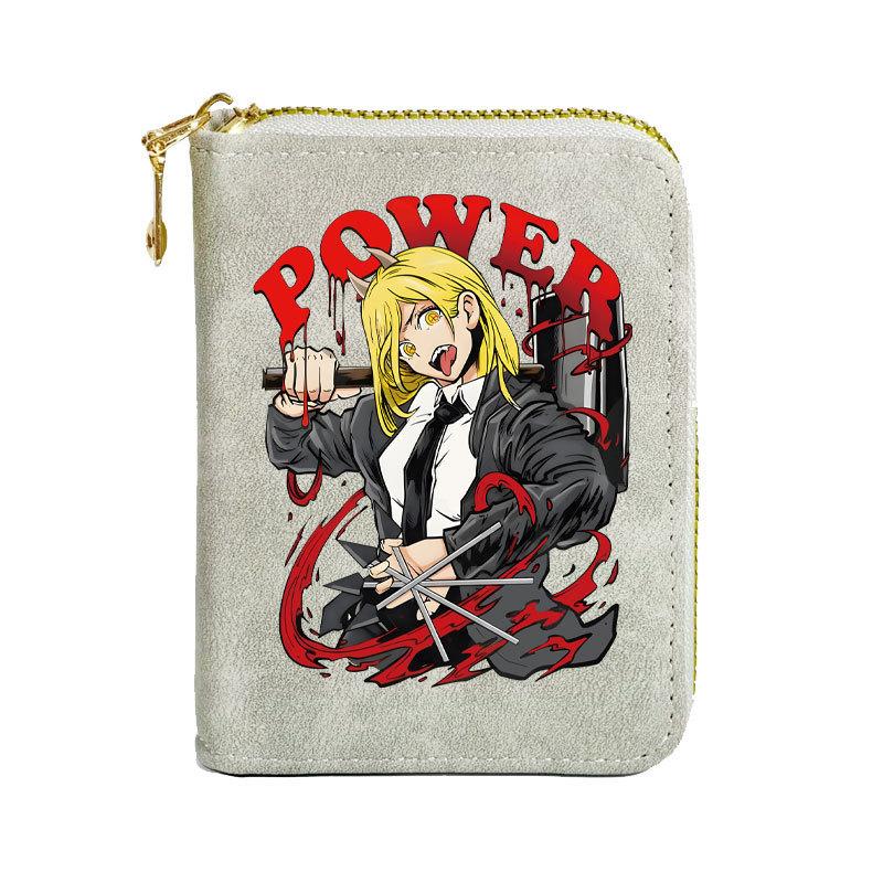 Chainsaw Man Zipper PU Wallet Short Multiple Card Slots Purse
