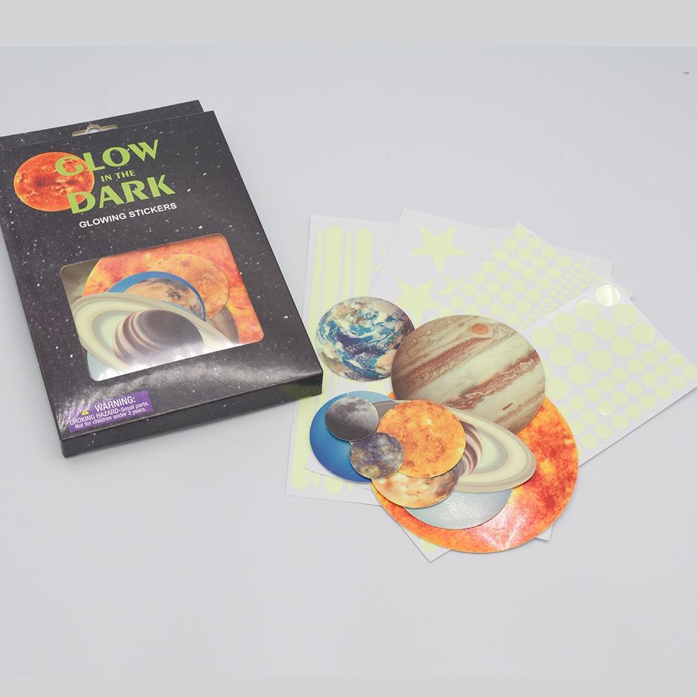 

453 шт. светящиеся в темноте настенные наклейки на потолок Солнечная система Галактика Звезды детские светящиеся настенные наклейки для детской спальни Декор One Set
