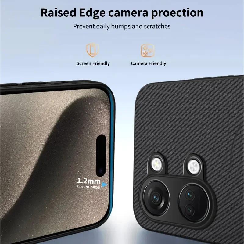 Handyhülle mit Kohlefasertextur für OnePlus Nord 3 Magnetisches kabelloses Laden Stoßfest Matte Silikon Weiche Rückabdeckung Hüllen