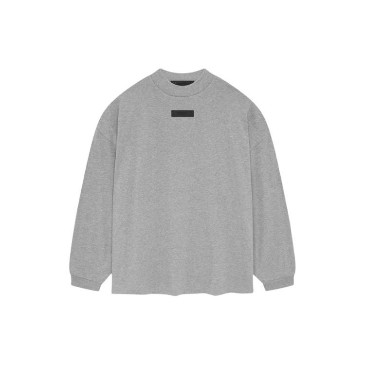 Fear of God Essentials Long-Sleeve Shirt II Light Heather Grey Men Tops 125SP244206F